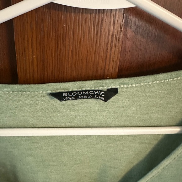 BloomChic Sage Green V-Neck Blouse - Picture 3 of 3